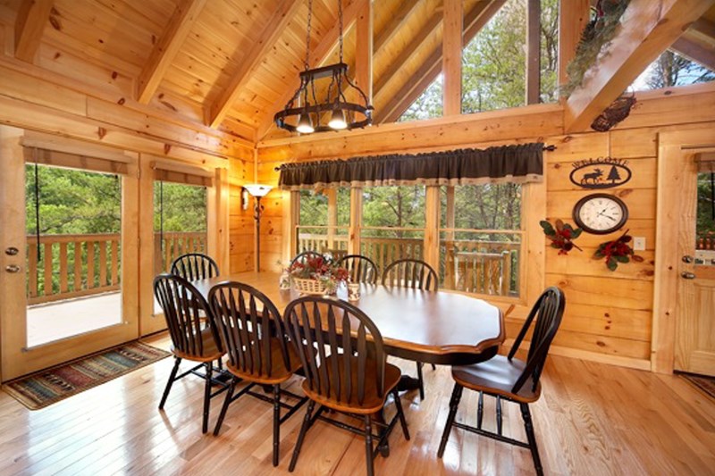 Windows surround the dining room for sunlight and your enjoy
