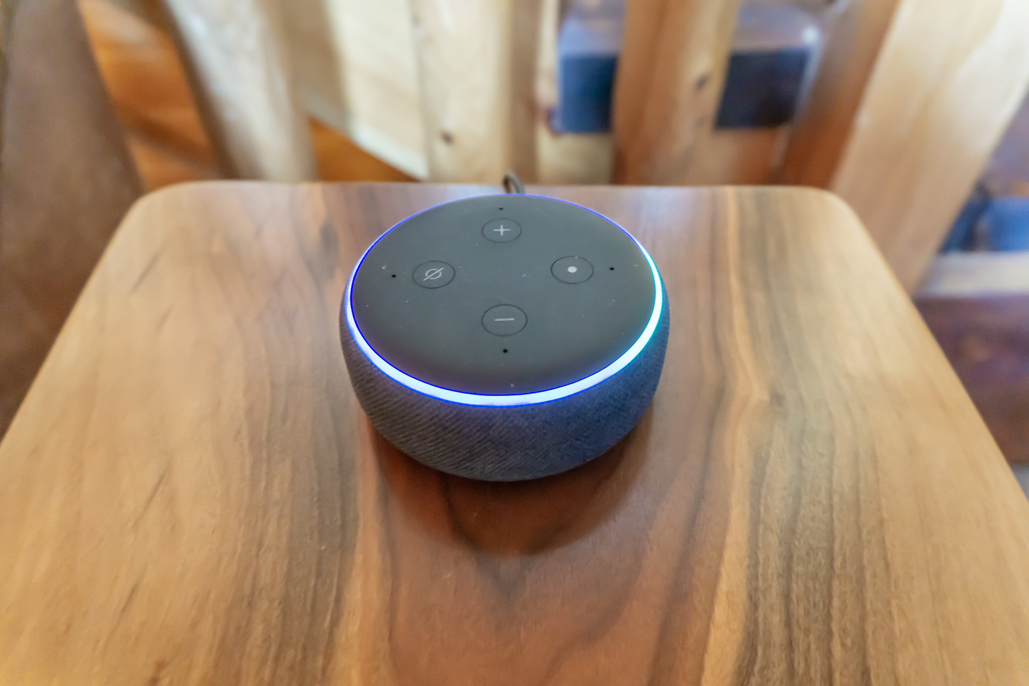 Ask Alexa a question or to play a song
